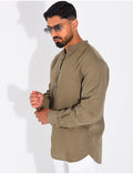 Chemise Homme en lin à col rond