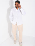 Chemise Homme en lin à col rond
