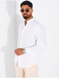 Chemise Homme en lin à col rond