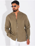 Chemise Homme en lin à col rond