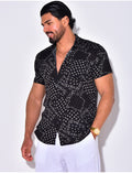 Chemise manche courte à motif bandana avec poche