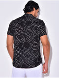 Chemise manche courte à motif bandana avec poche