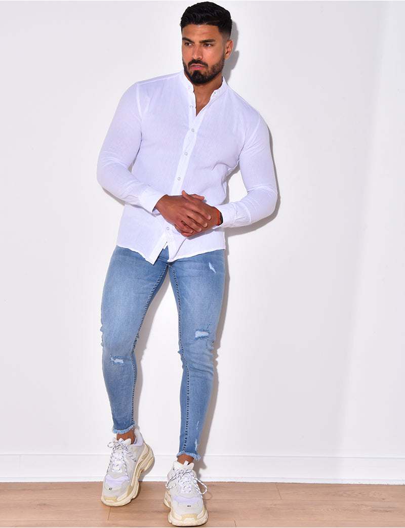 Chemise manche longues à petit col