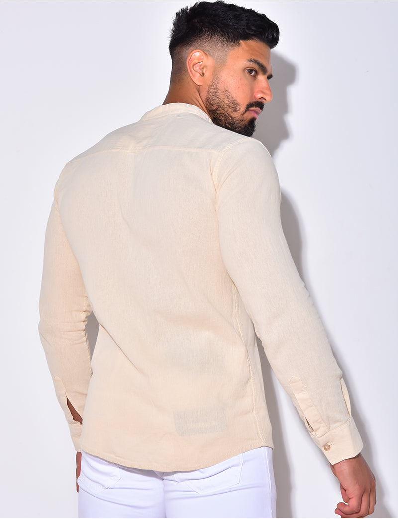 Chemise manche longues à petit col