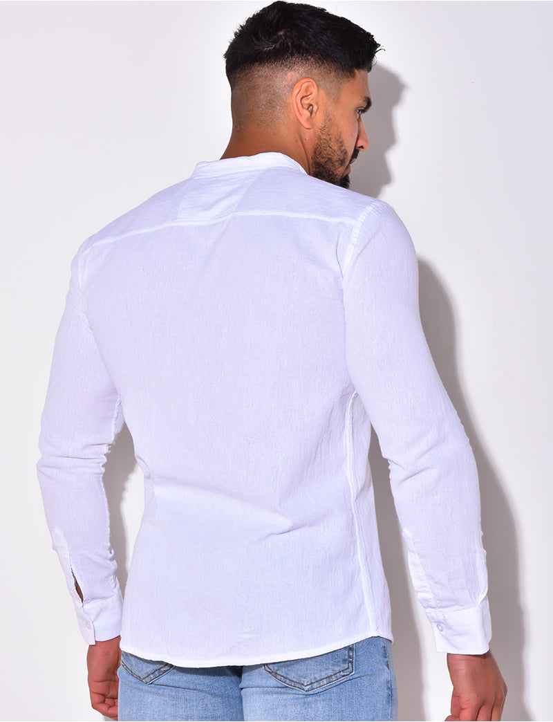 Chemise manche longues à petit col