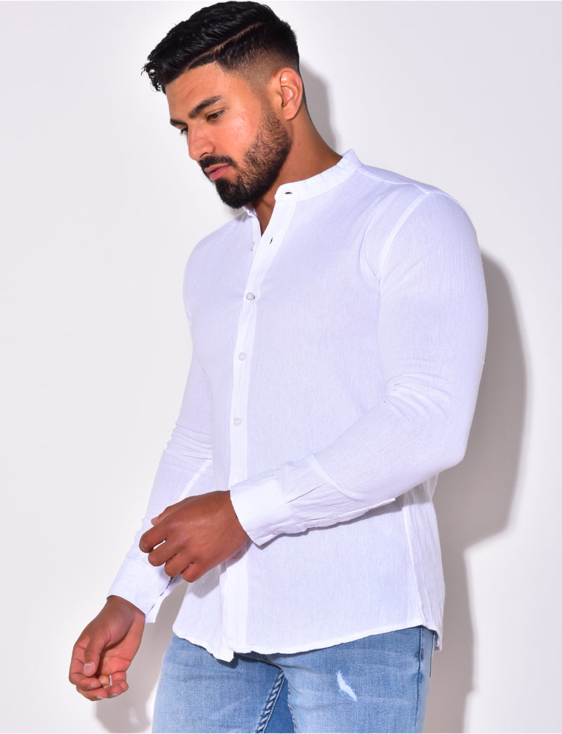 Chemise manche longues à petit col