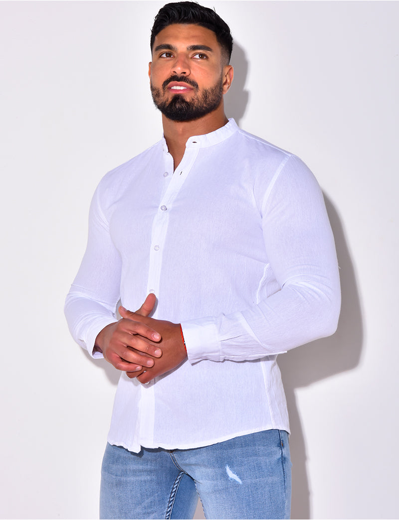Chemise manche longues à petit col
