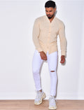 Chemise manche longues à petit col
