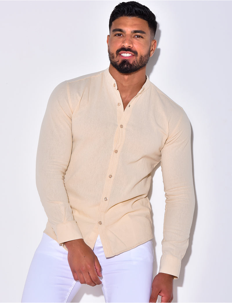 Chemise manche longues à petit col