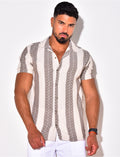 Chemise manches courtes à grosses rayures