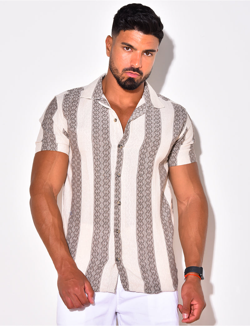 Chemise manches courtes à grosses rayures