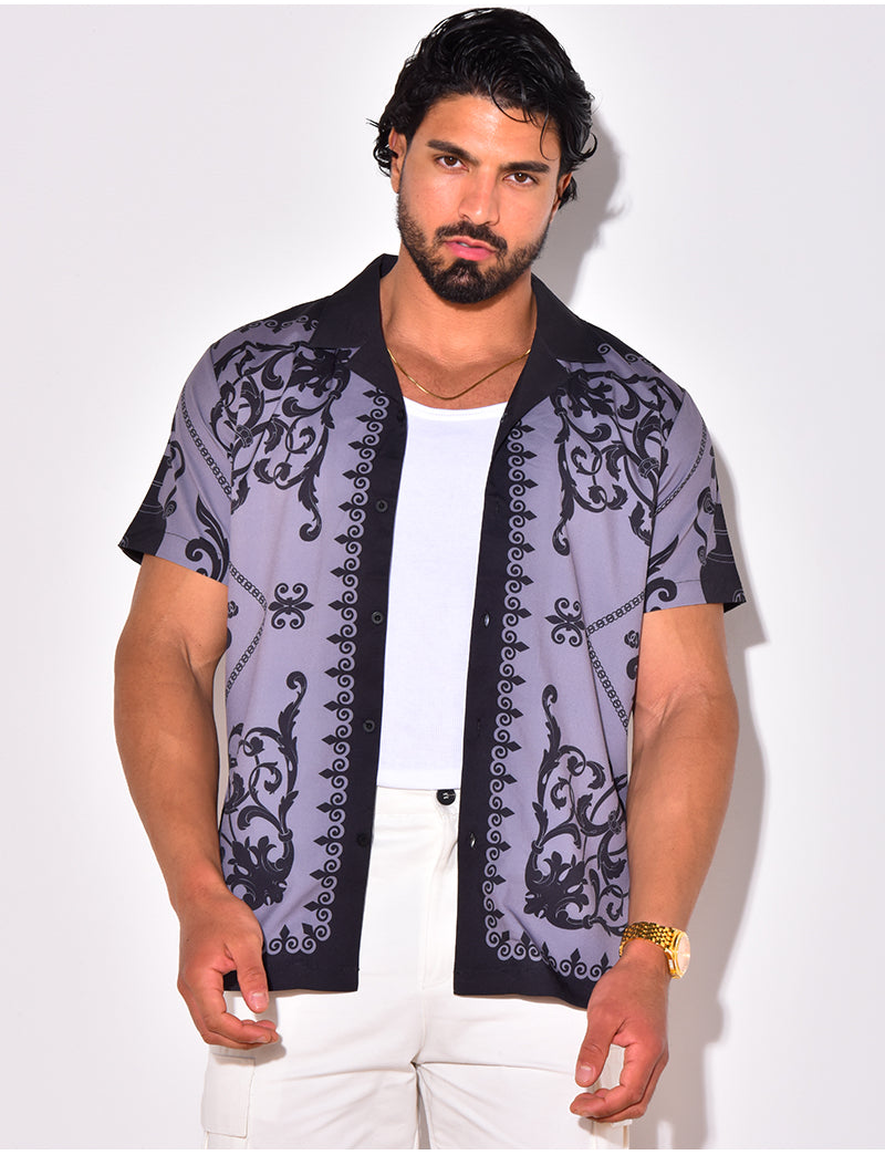 Chemise manches courtes à motifs baroque