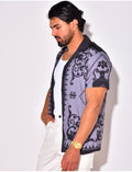Chemise manches courtes à motifs baroque