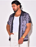 Chemise manches courtes à motifs baroque