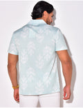 Chemise manches courtes à motifs feuilles