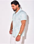 Chemise manches courtes à motifs feuilles