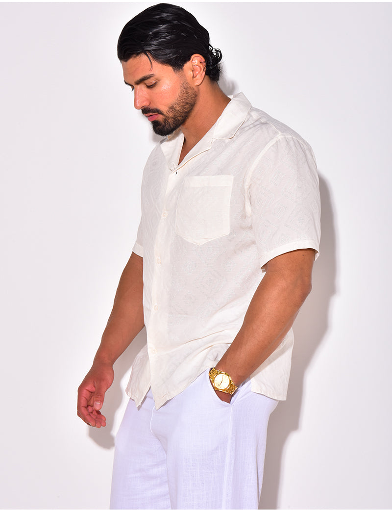 Chemise manches courtes à motifs losanges