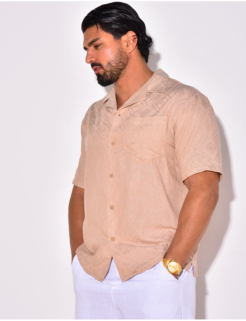Chemise manches courtes à motifs losanges
