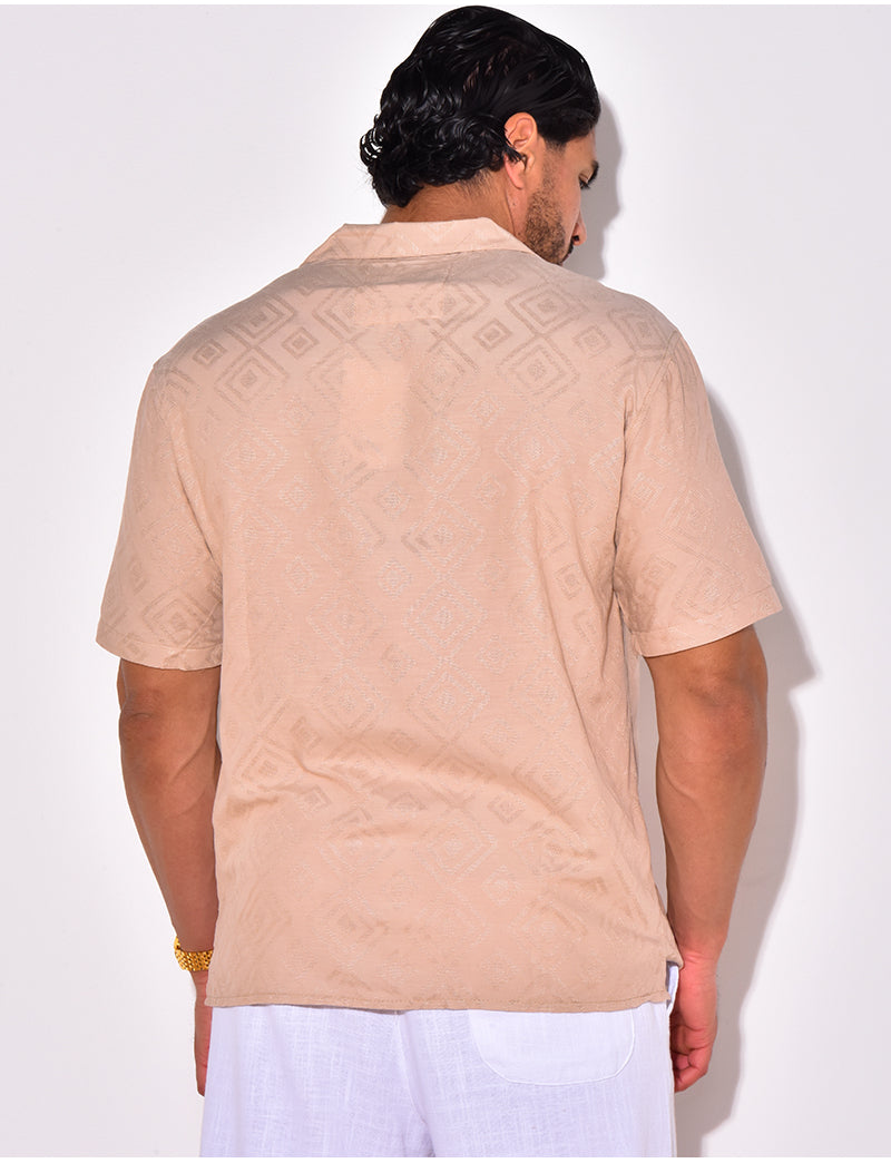 Chemise manches courtes à motifs losanges