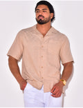 Chemise manches courtes à motifs losanges