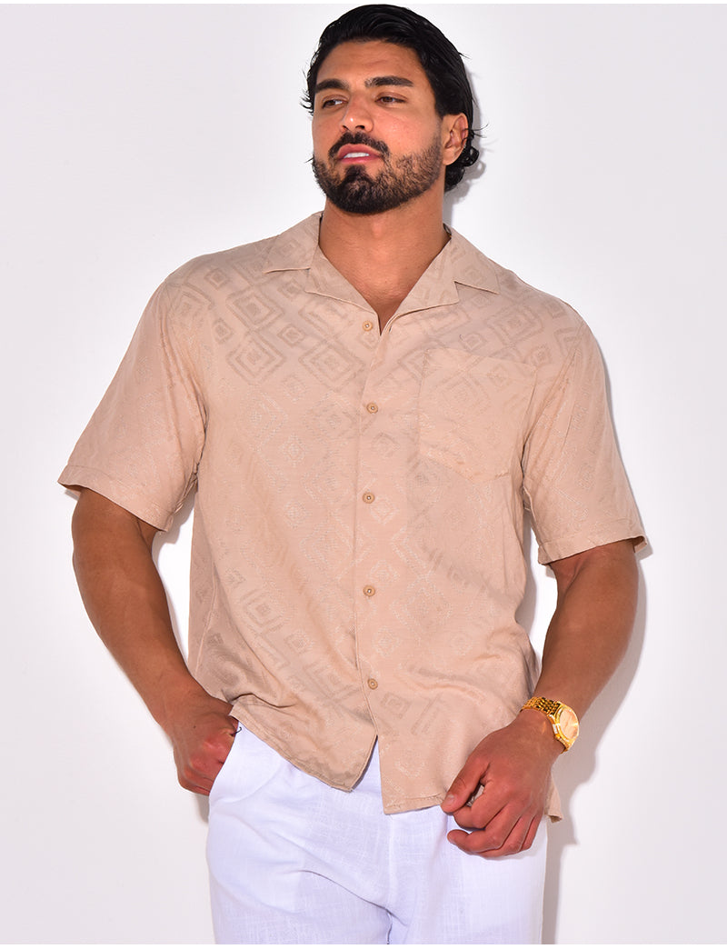 Chemise manches courtes à motifs losanges
