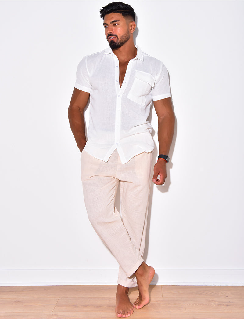 Chemise manches courtes à poches