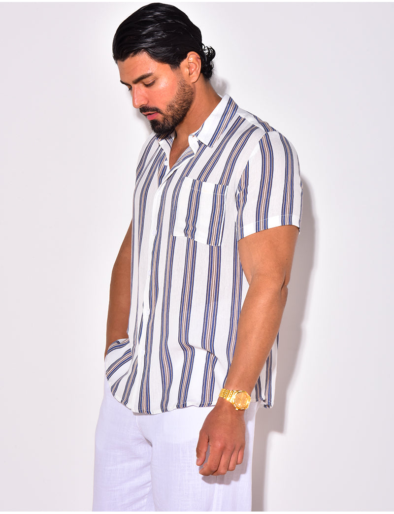 Chemise manches courtes à rayures