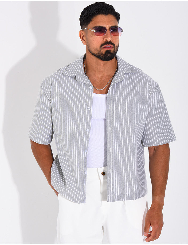 Chemise manches courtes à rayures
