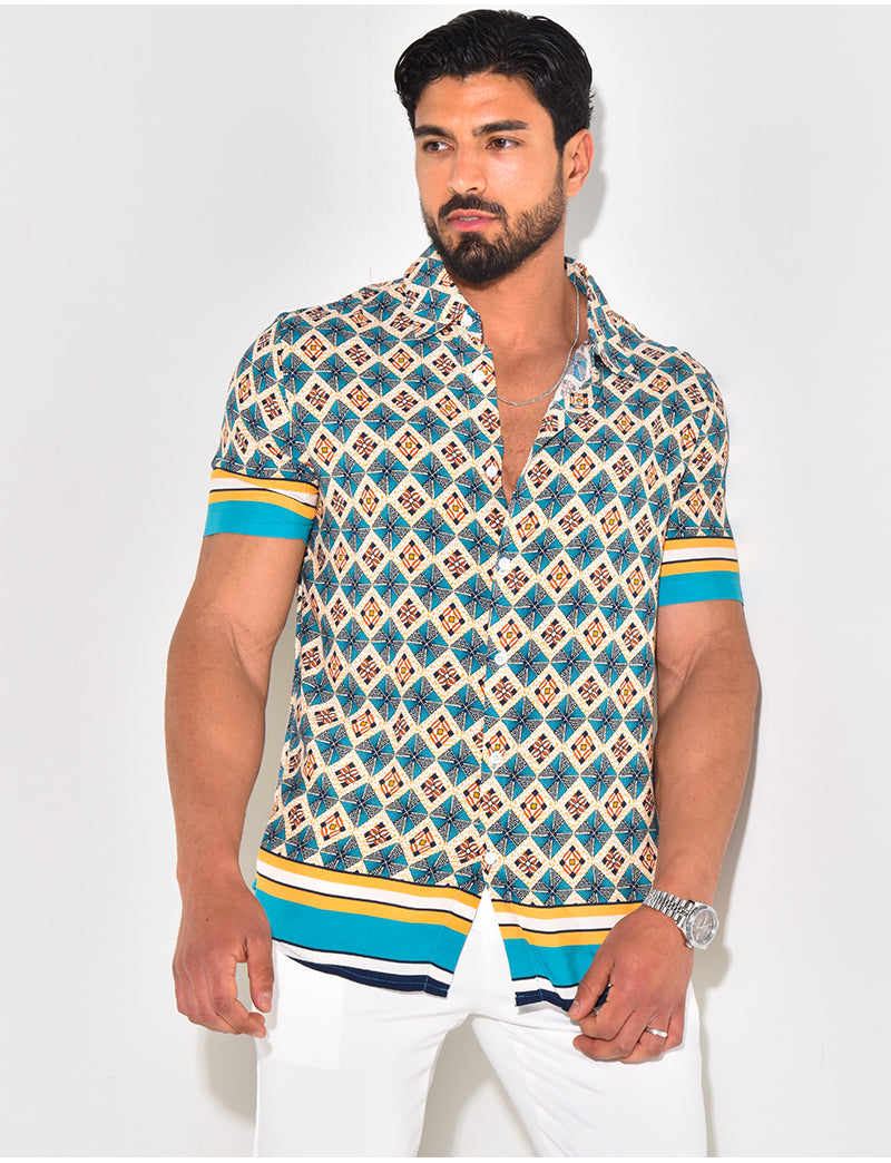 Chemise manches courtes à rayures