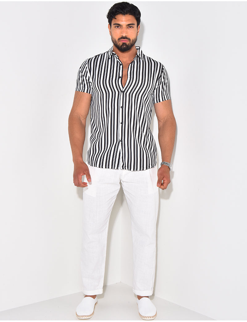 Chemise manches courtes à rayures