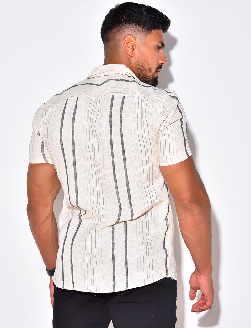 Chemise manches courtes à rayures