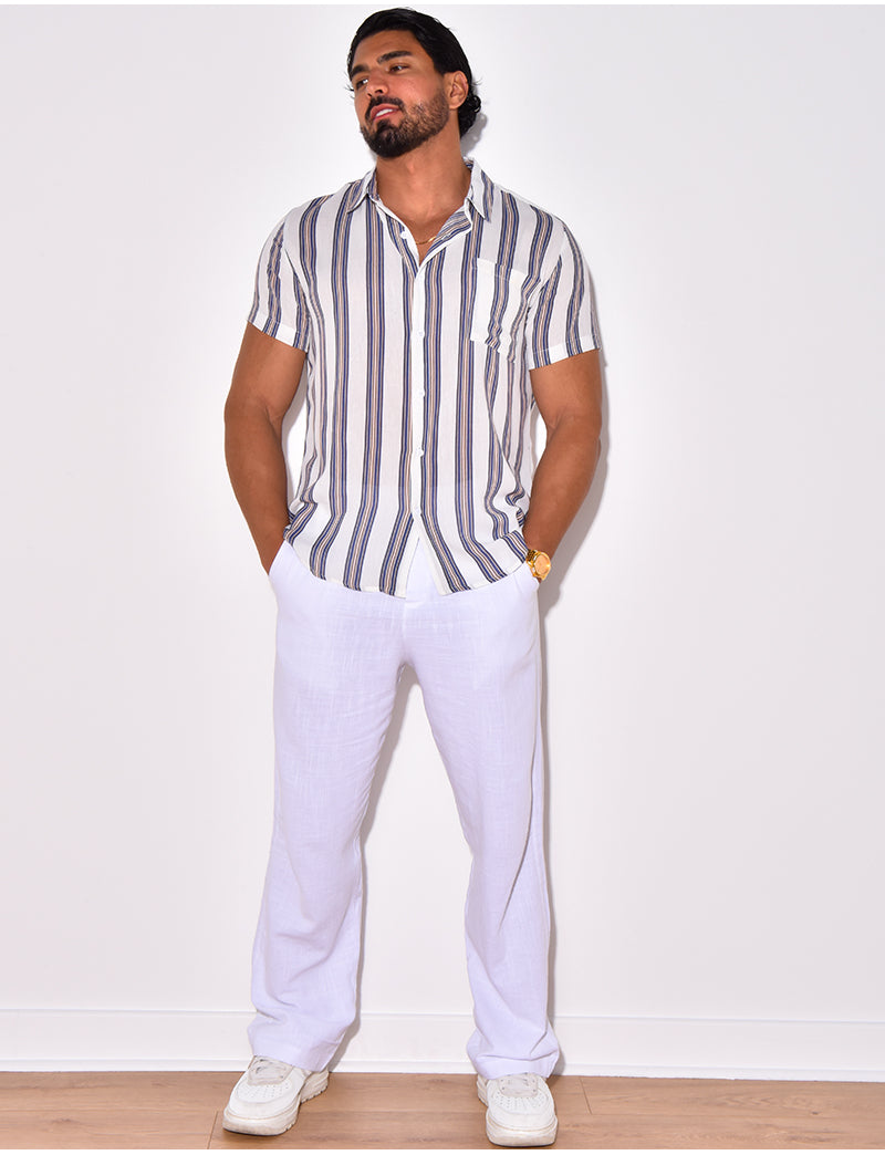 Chemise manches courtes à rayures