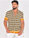 Chemise manches courtes à rayures