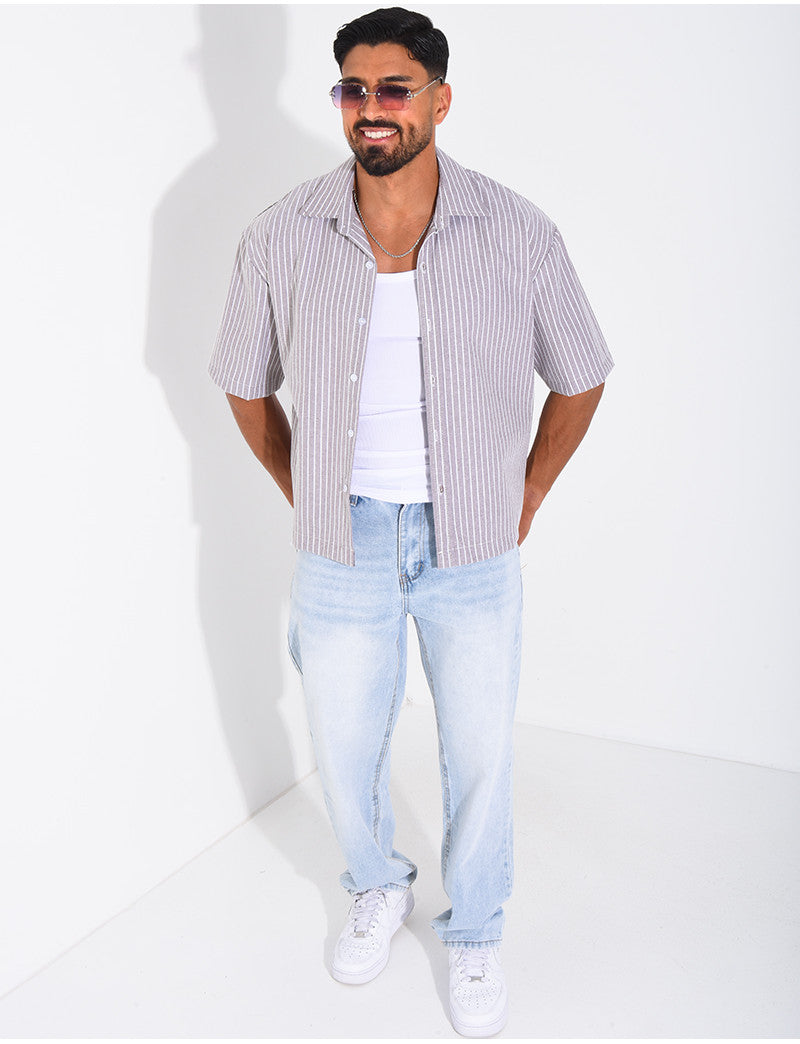 Chemise manches courtes à rayures