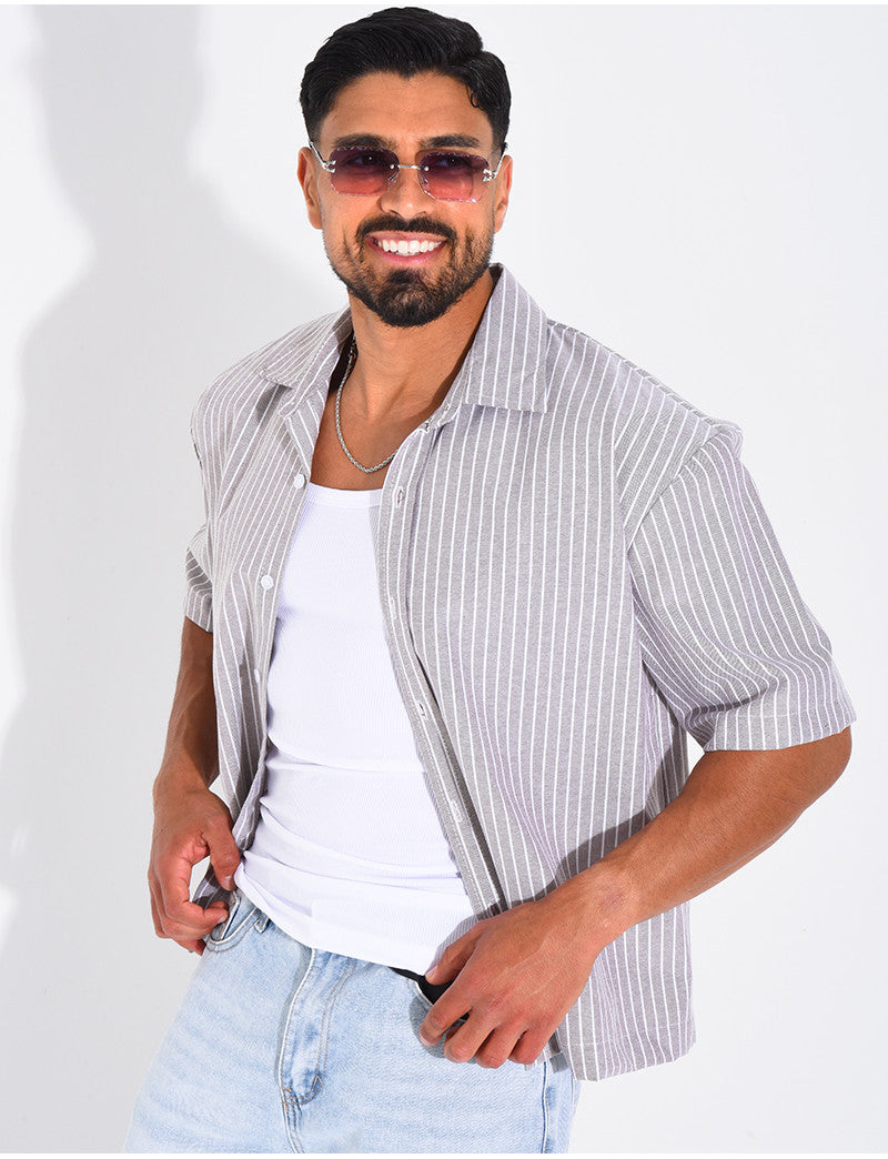 Chemise manches courtes à rayures