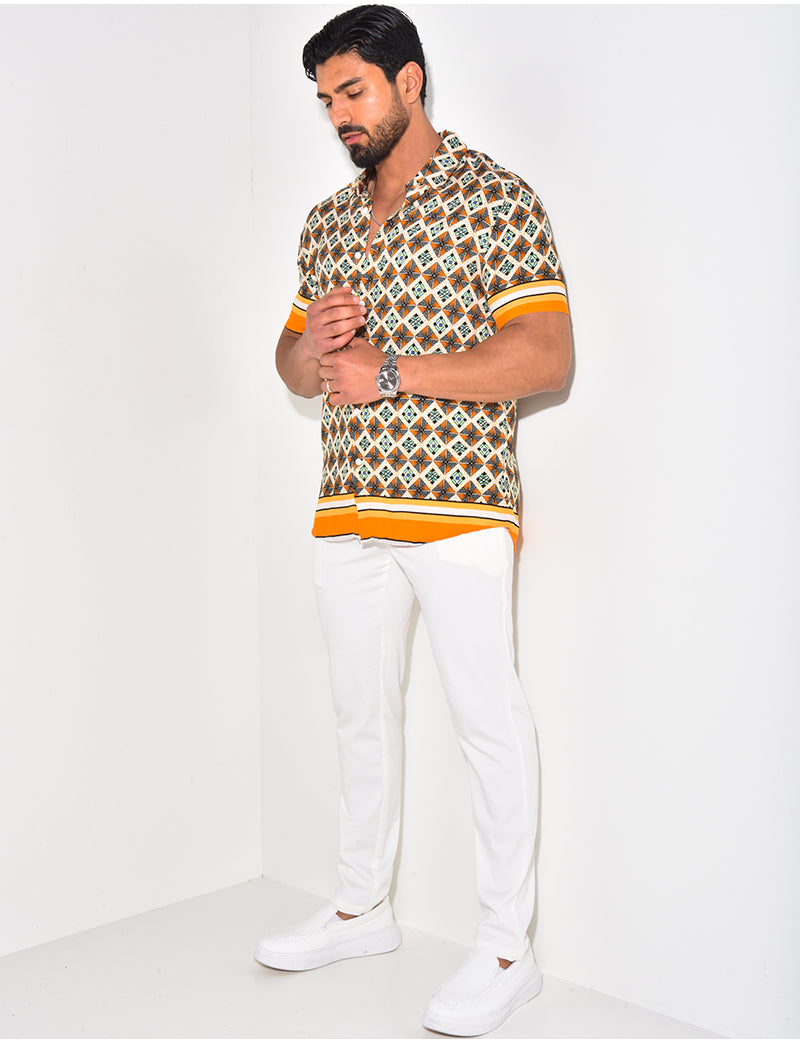 Chemise manches courtes à rayures