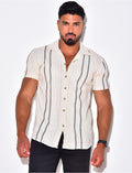 Chemise manches courtes à rayures