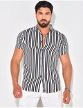 Chemise manches courtes à rayures