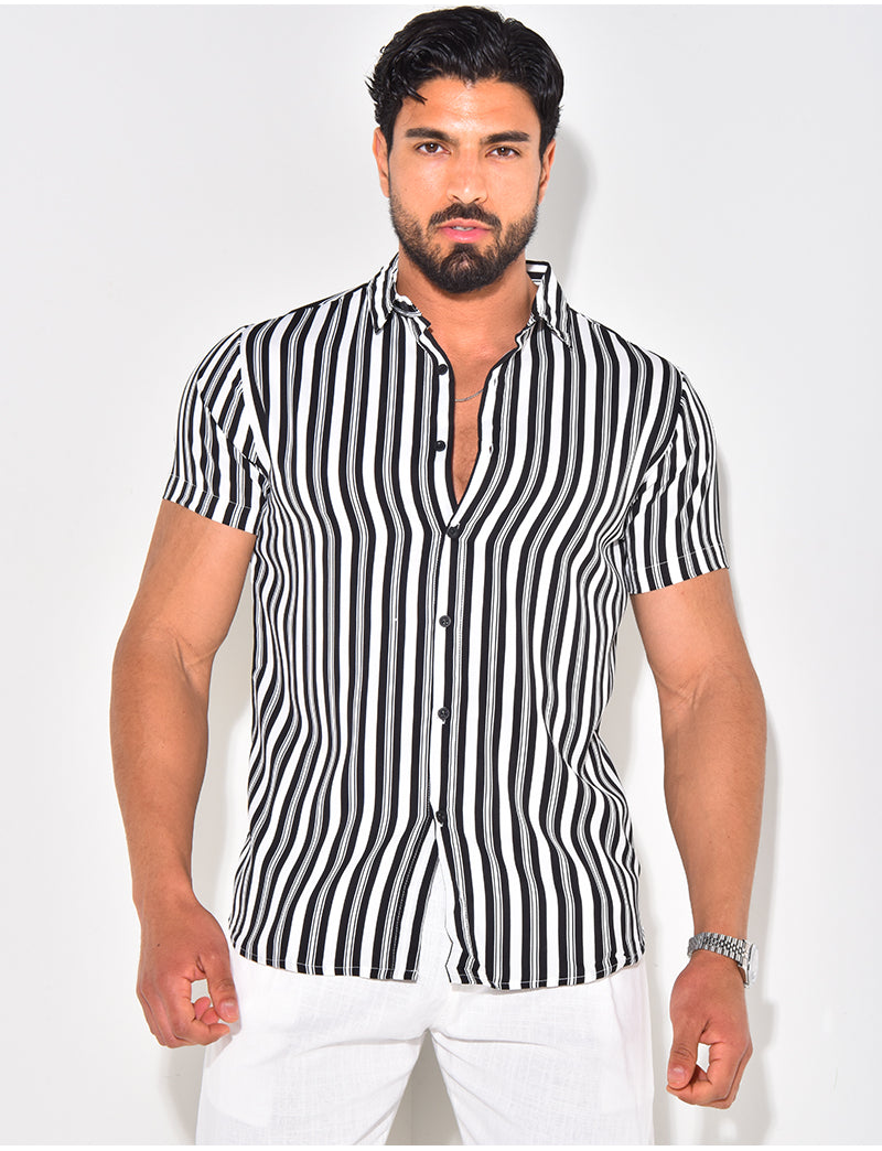 Chemise manches courtes à rayures