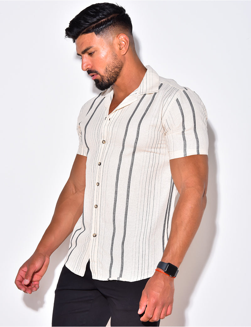 Chemise manches courtes à rayures