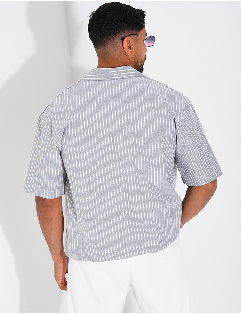 Chemise manches courtes à rayures