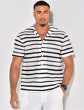 Chemise ajourée à rayures