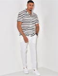 Chemise ajourée à rayures