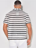 Chemise ajourée à rayures