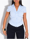 Chemise manche courte à nouer dans le dos