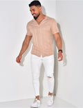 Chemise manches courtes texturée