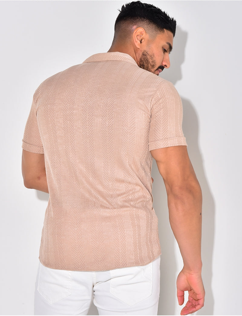 Chemise manches courtes texturée