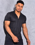 Chemise manches courtes texturée