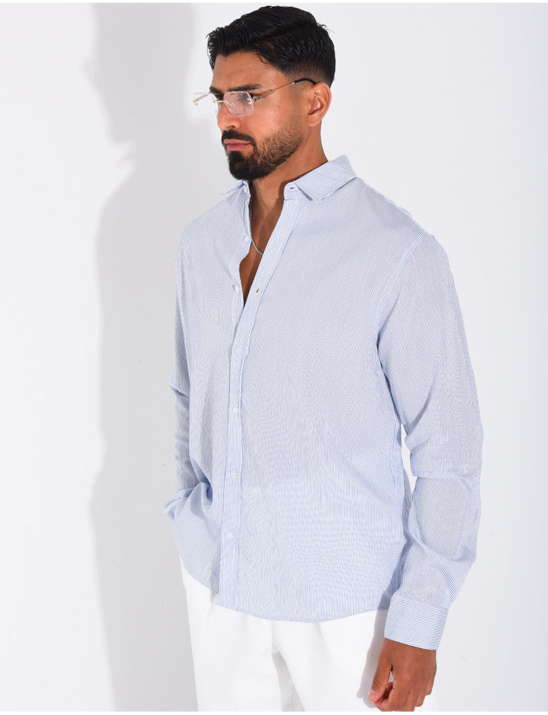 Chemise manches longues à rayures