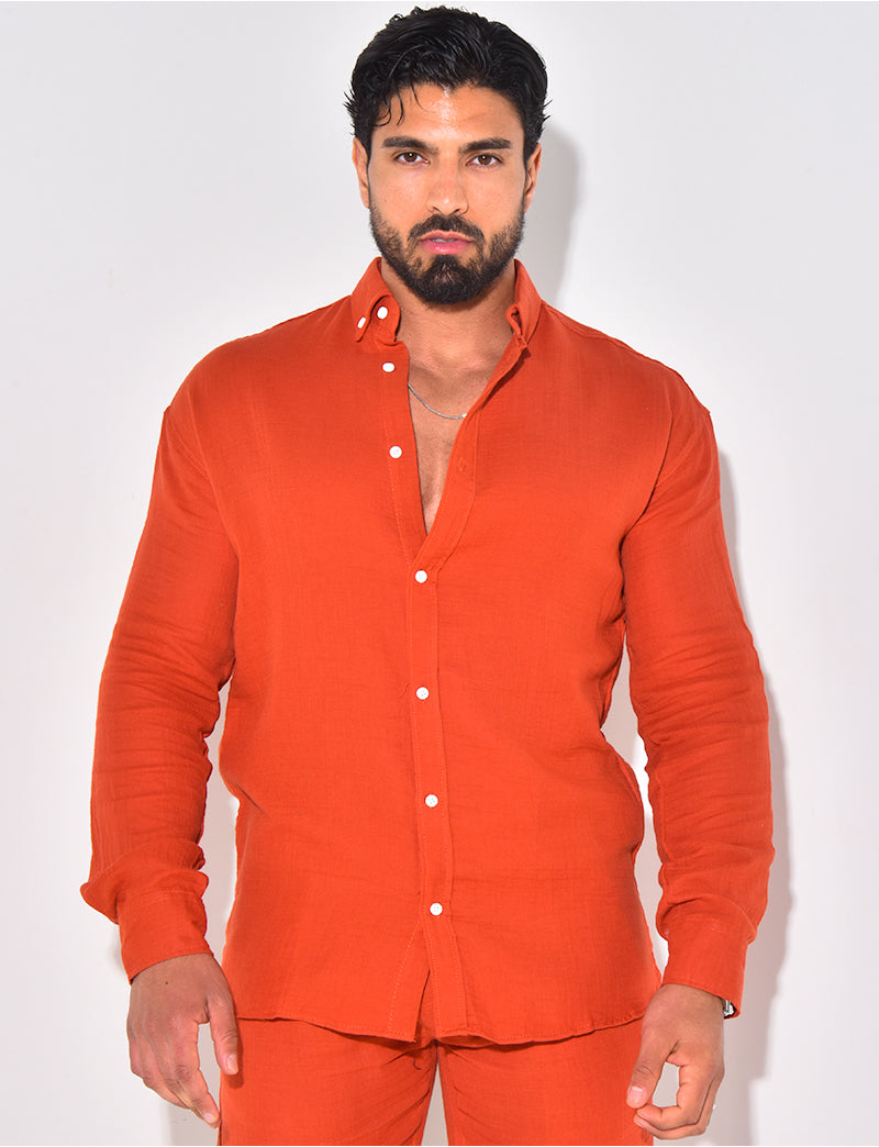 Chemise manches longues en coton